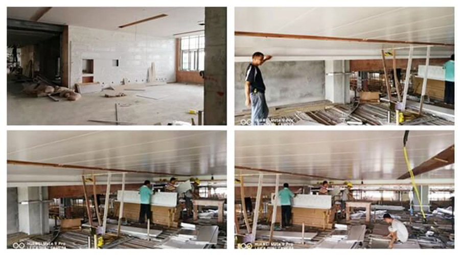 A級防火墻板安裝現場 A級防火墻板安裝現場